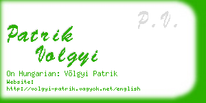 patrik volgyi business card