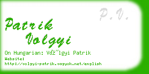 patrik volgyi business card